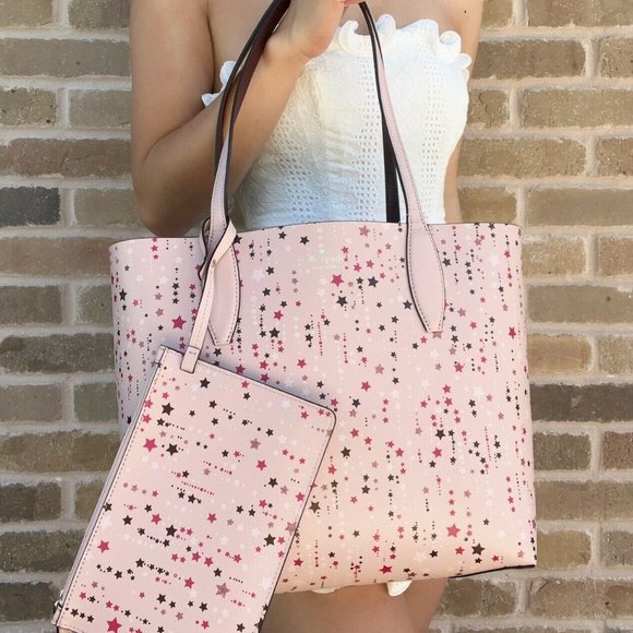 NWT Kate Spade Pink Reversible Tote + Pouch - Picture 4 of 4